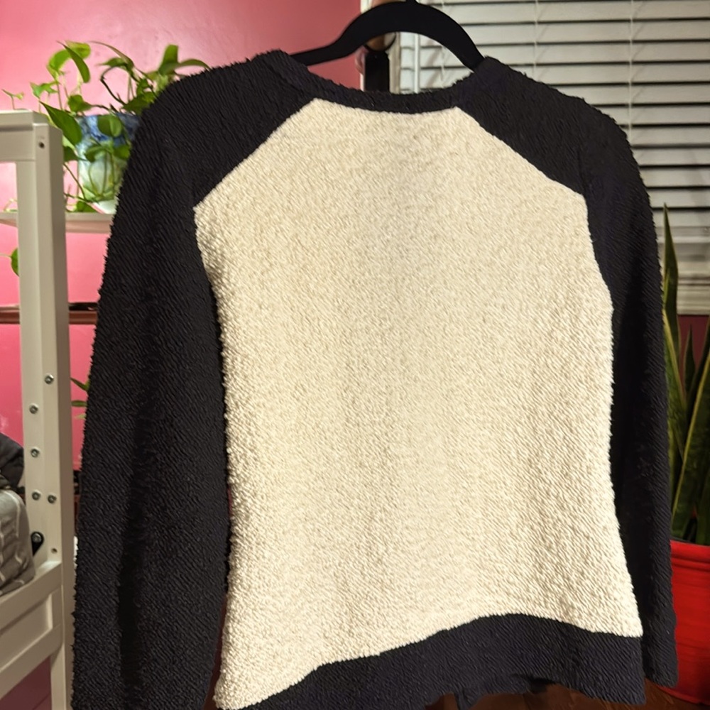 Y2K J Crew black and white preppy zip jacket. Size small. - Picture 3 of 4